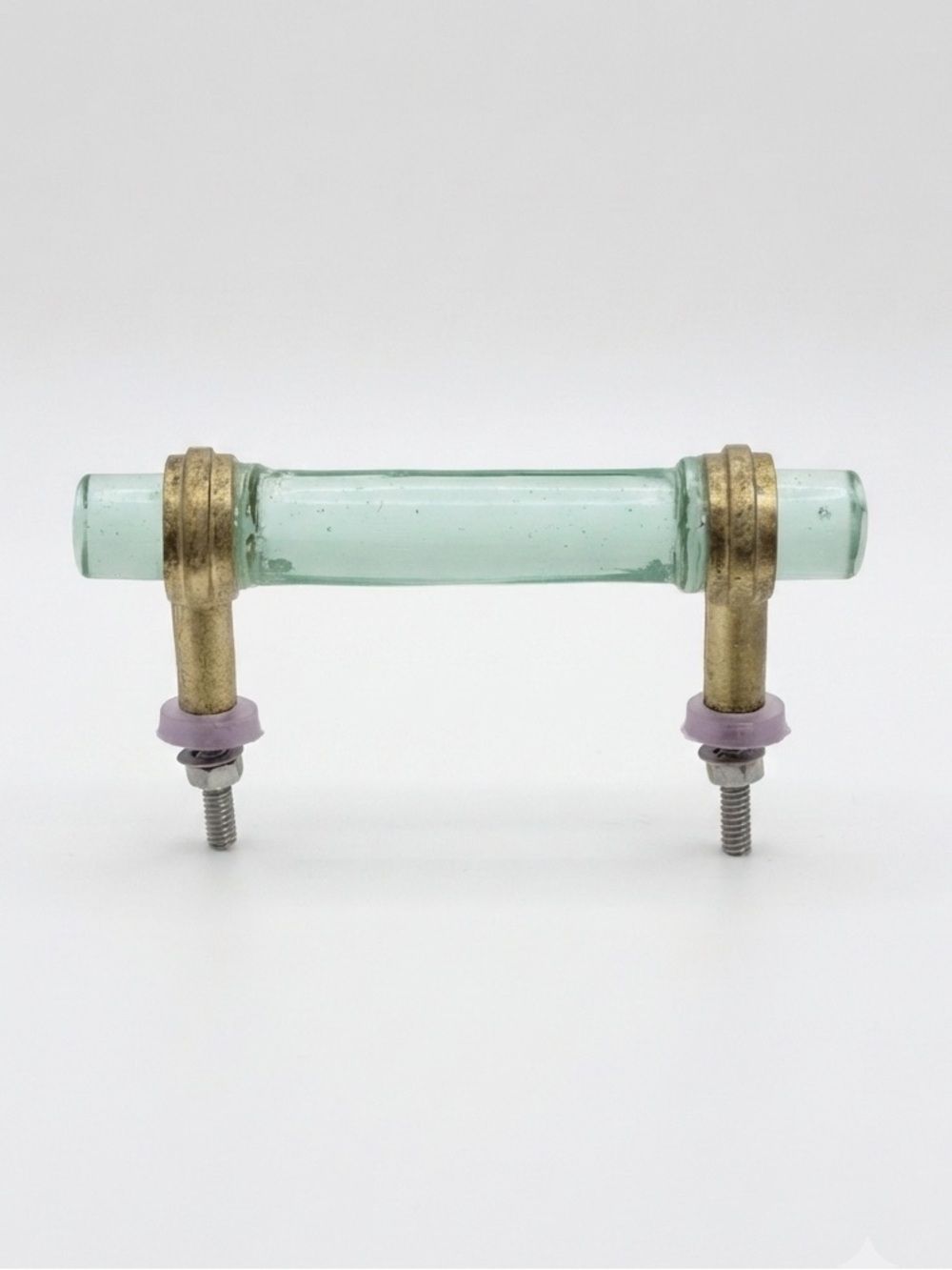 Mint Green Glass & Brass Anthropologie Gwyneth Cabinet Pull EUC